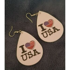 Patriotic Faux Leather Earrings